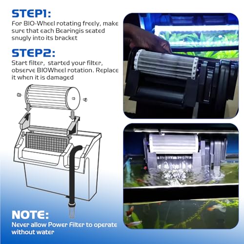 Image of Aquarium Filter Compatible with Marine-Land Penguin 150B, Power Filters Replacement for Bio-Wheel 150 Assembly Biowheel Fish Tank Hang On Filter Part, PRBW150B