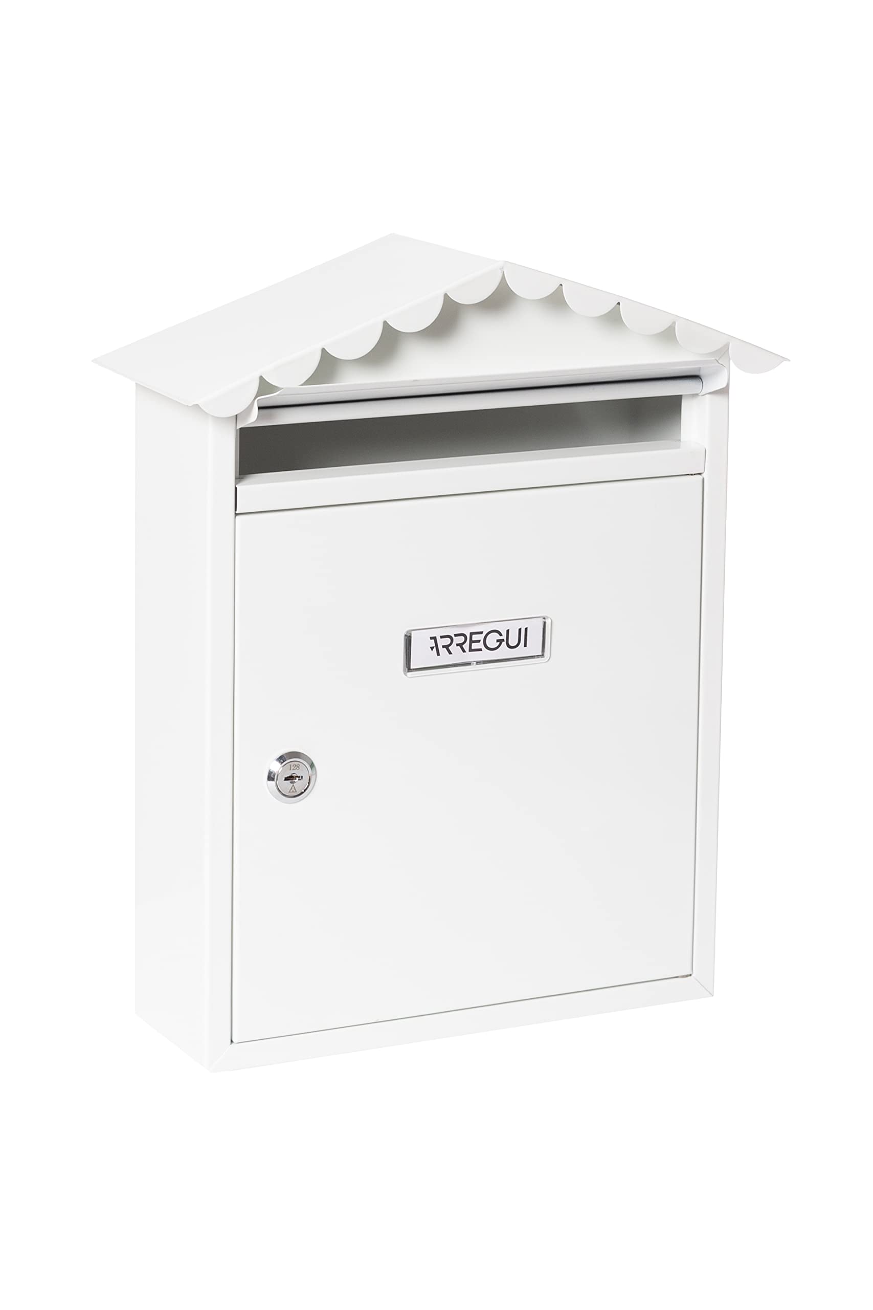 ARREGUI Visit E5741 Boîte aux Lettres en Acier, Taille M (Courrier Format A4, Magazine), Boîte aux Lettres individuelle, Boîte aux Lettres Murale, Anti-Pluie, Facile à Installer, Blanc