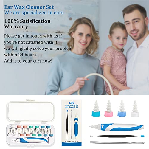 Q-Grips Earwax Remover 3 in 1 Ear-Wax-Removal-Tool Safe Silicone Q Grips Ear Wax Remover Ear Cleaner Soft Q Twist Spiral Smart Reusable Q Grip Ear Cleaning Kit 16 Replacement Tips for Adults Kids