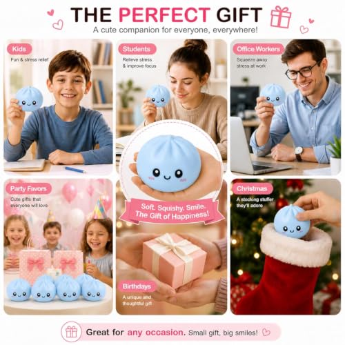 Image of Dumpling Squishy Mystery Box | Cute Big Squishy Dumpling Stress Ball | Fidget Sensory Toy for Adults Anxiety Relief Cute Big Squishy Dumpling Stress Ball Squishy Dumpling Squishy Stress Relief