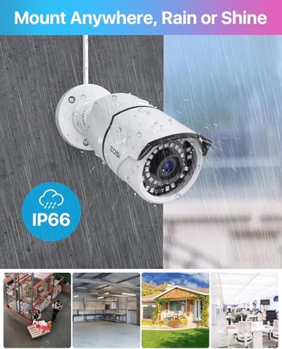 Image of ZOSI 8CH 4K PoE Home Security Camera System, 8 Ports 16CH 8MP NVR with 2TB HDD, 4pcs 5MP Indoor Outdoor PoE Cameras, 120ft Night Vision, 24 /7 Recording, Remote Access