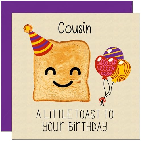 Carte d'anniversaire pour cousin – A Little Birthday Toast – Cartes d'anniversaire amusantes pour cousin