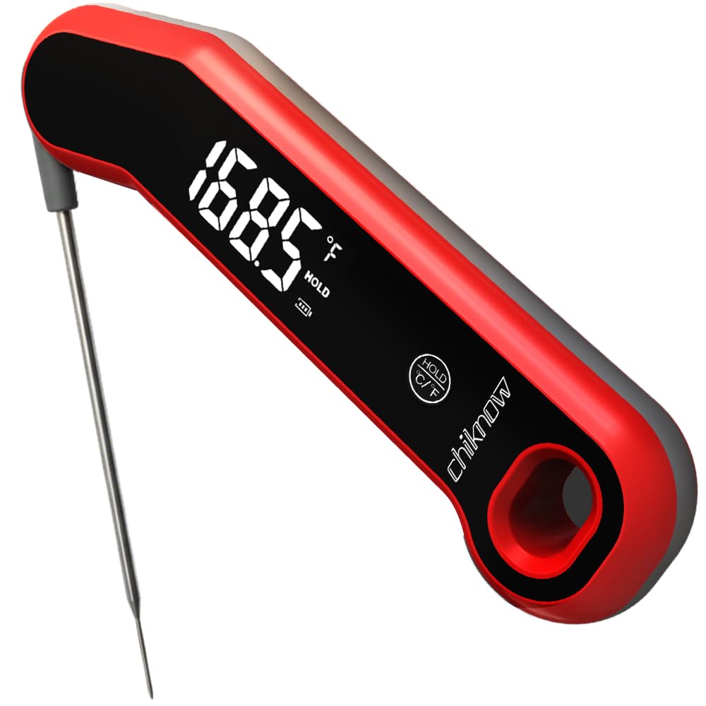 0.5 Sec Instant Read Meat Thermometer Digital with Auto-Rotating Large LCD Display & Motion Sensing, ±0.5°F Accuracy, IP67 Waterproof Food Thermometer