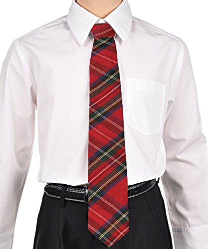 Cookie's Boys' Traditional 4-in-Hand Necktie - red/green/white/gold *plaid2