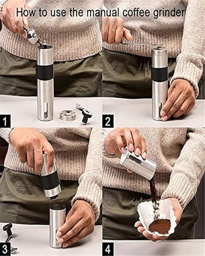 Image of Coffee Grinder, Coffee Accessories, Coffee Machine Accessories, Stainless Steel Body, Tooth Handle, No Power, Whole Bean, Hand Coffee Grinder, Fast Grinding Portable, Birthday Gift