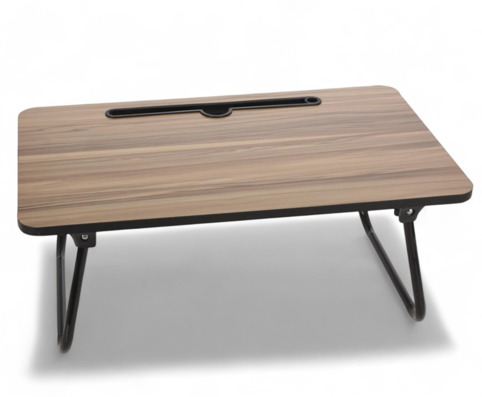 MIJOMA Taca na łóżko o wyglądzie drewna, składany stół do serwowania z miejscem na tablet, 52 x 30 x 21 cm, składane metalowe nóżki, wszechstronny i praktyczny