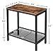 HOOBRO Side Table, Narrow Small Nightstand with Flat or Slant Adjustable Mesh Shelf, End Table for Small Spaces, Easy Assembly, Industrial Design, Rustic Brown BF22BZ01