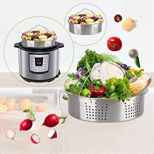 Pressure Cooker Accessory Set, Accessories 6 Qt Compatible with 6Qt Instant Pot, with Silicone Sealing Rings, Tempered Glass Lid, Steamer Basket, Non-Stick Springform Pan