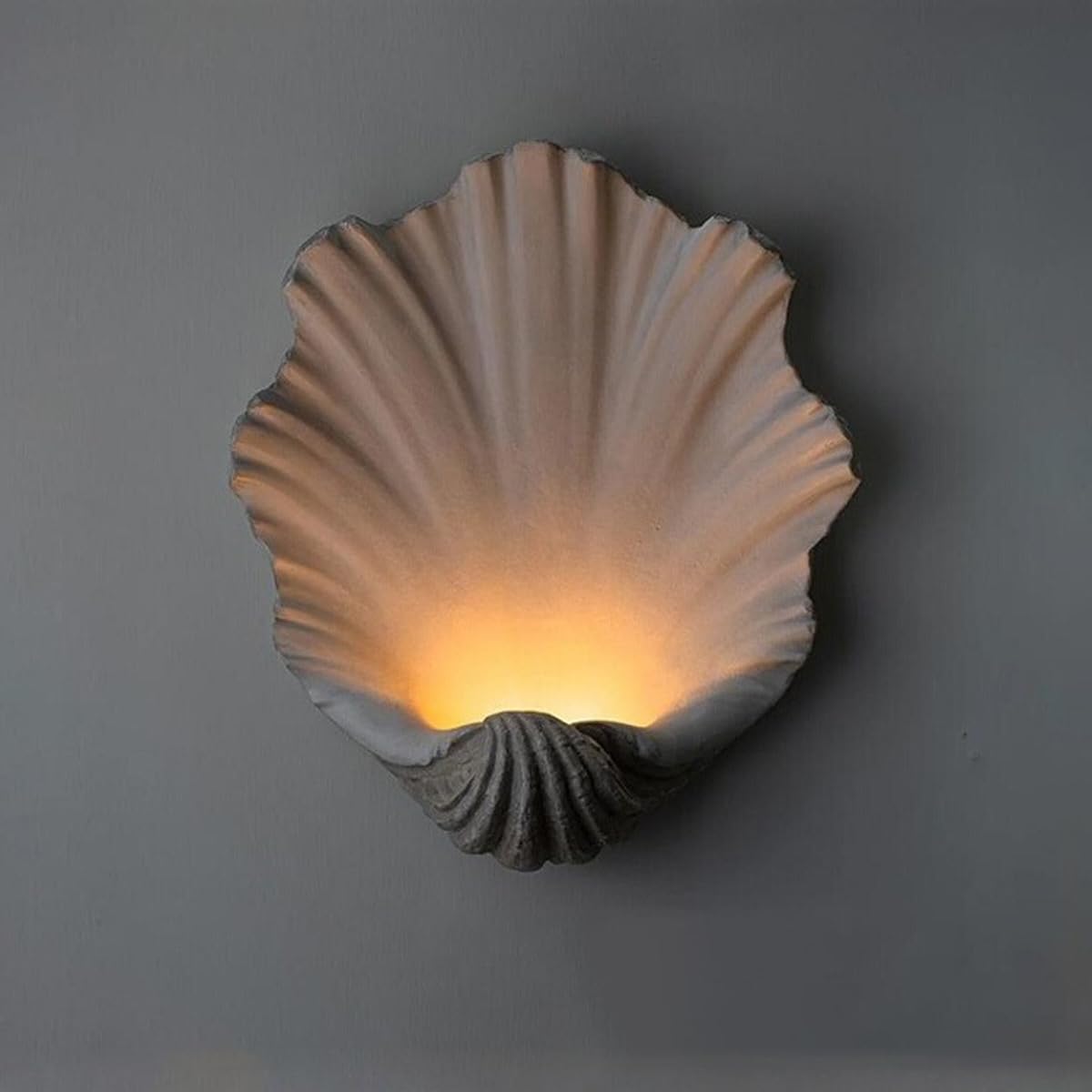 OOWOKS Shellshaped Wall Lamp Indoor White Creative Resin Wall Light G9 Modern Bedside Lamp Wall Decorative Night Light Shell Lamp 3000K/4500K/6000K for Bedrooms Living Rooms Hallways