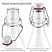 Estilo Swing Top Easy Cap Clear Glass Bottles, Round, 16 oz, Set of 12. Flip Top Glass Bottles to Store Home Brews, Oils, Vinaigrettes, Wines, Beer, Teas