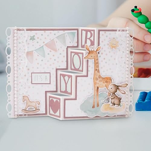 Miniatura 10 de ALIBBON Troqueles con forma de tarjeta 3D para hacer tarjetas y álbumes de recortes, troqueles de corte de fondo ovalado, moldes de plantilla de