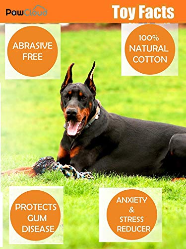 Image of Cotton Rope Dog Toy with 3 Knots | Interactive Teething & Chewing Toy for Large & Giant Dog Breeds | Giant - 21 inches | Multicolor