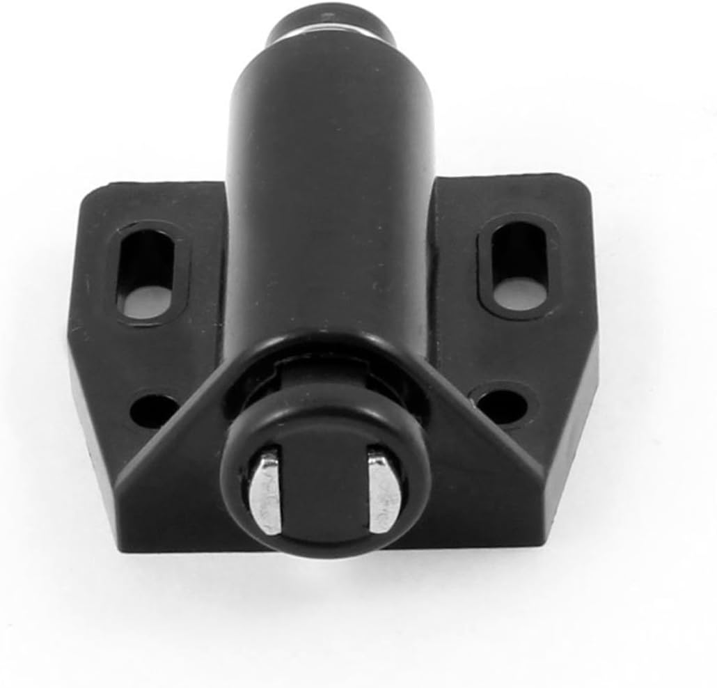 Sourcingmap Black Plastic Metal Single Magnetic Press Head Door Catch Latch 3.8cm Width