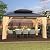 11’x13’ Outdoor Patio Gazebo, HUUHRIN Cedar Wood Hardtop Gazebo with Galvanized Double Roofs, Mosquito Nets and Privacy Screens for Garden, Lawn, Poolside, Backyard Deck, Entertaining