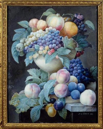 Peinture Pierre Redouté Raisins Impression Toile Premium pour Grand Tableau de Bureau