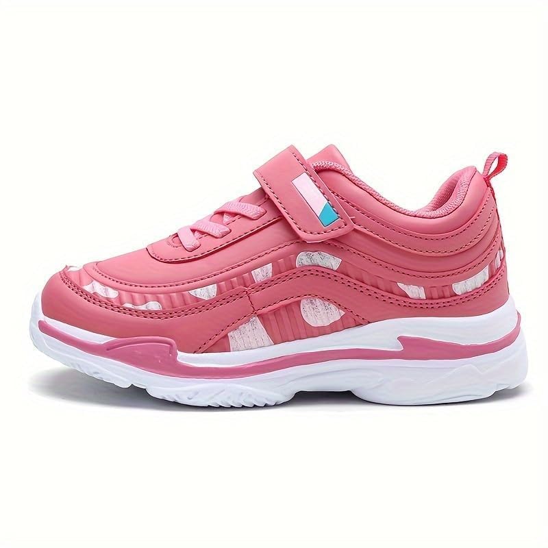 Girl's Solid Sneakers with Hook & Loop Fastener, Comfy Non Slip Casual Soft Sole Shoes for Kids Outdoor Activities - for Girls - Suitable for Casual Wear, Outdoor Play for Kids3
