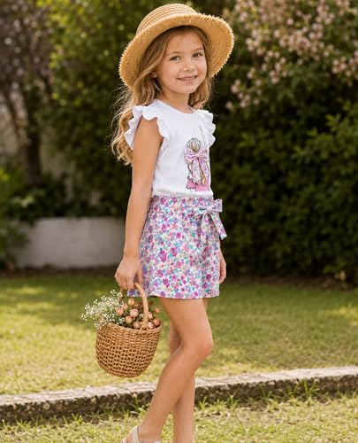 Image of Girls Summer Outfits Cute Sleeveless Top High Waisted Short Sets with Pockets Teen Girl Clothes Size 6-14 T