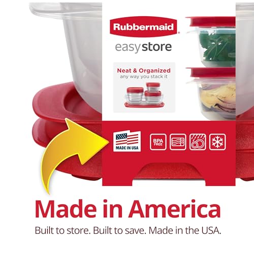 Image of Rubbermaid 7.81- and 14.66-Cup EasyStore Square Containers, 2 Pack, Food Storage Containers, Food Storage Containers with Lids