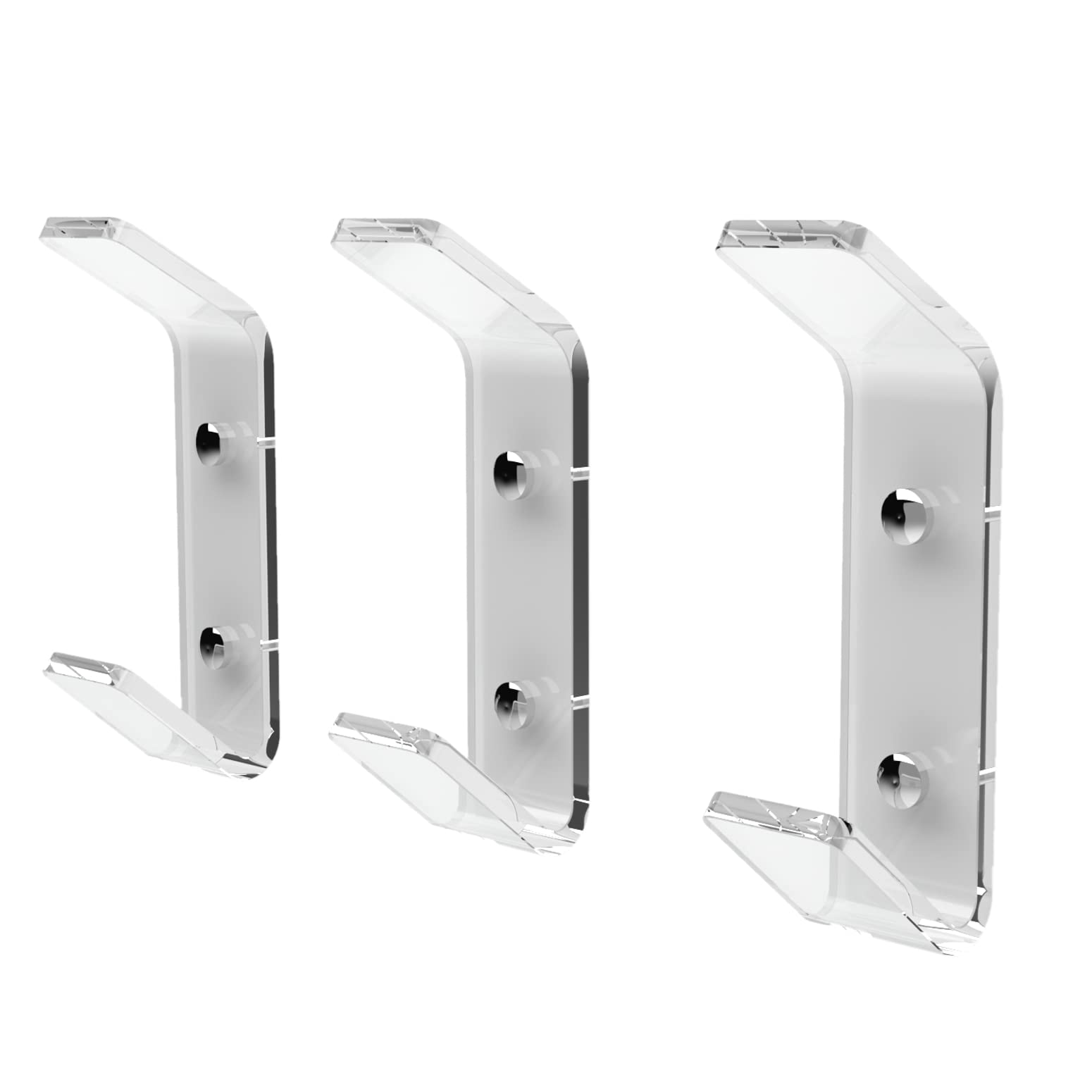 AGPLEX - Appendiabiti da Parete in vetro acrilico, Appendini da muro dal Design Moderno (3 Ganci)