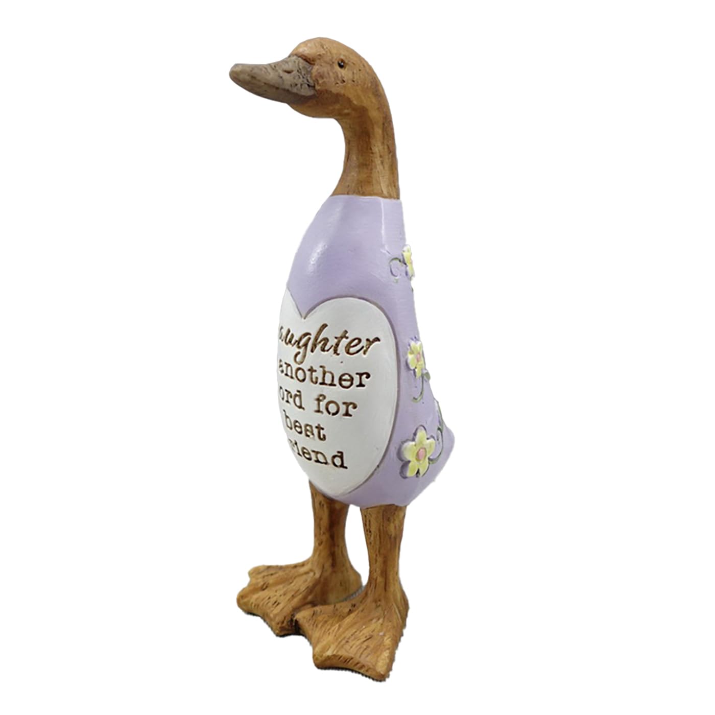 Shudehill Giftware Daisy Message Wooden Duck Ornament Gift - Family, Friends, Auntie, Daughter, Sister, Grandma, Nan or Mum Messages (Daughter)