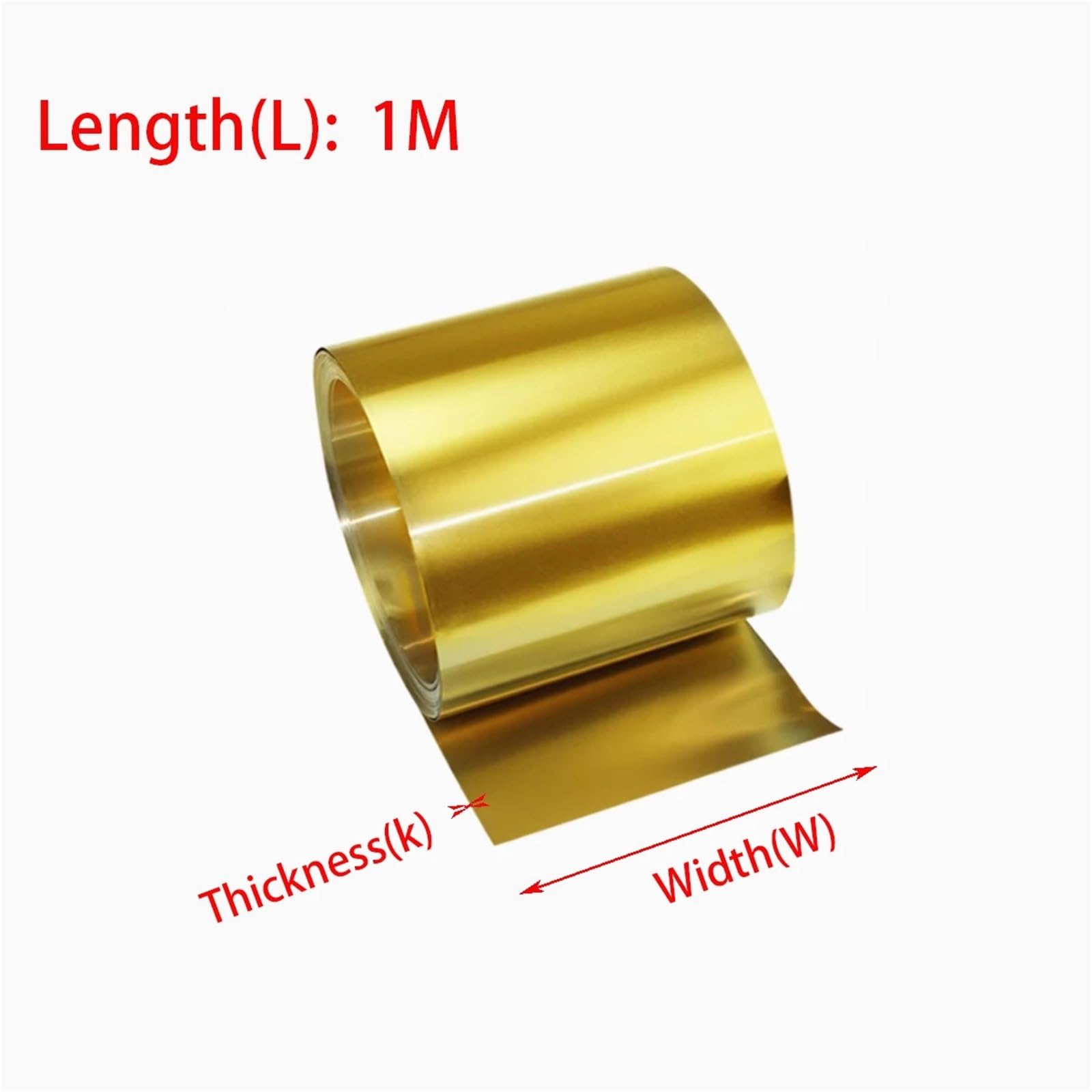 lamiera di ottone in rotolo Lamina di ottone lunga 1 metro, spessa 0,2/0,3/0,4 mm, larghezza 5-400, lamina sottile, piastra metallo in(100X1000X0.4mm)
