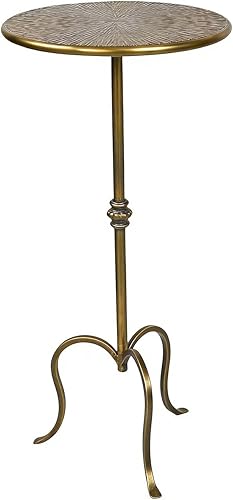 Mesa auxiliar de metal, estilo Martini, mesa de centro vintage pequeña, redonda, 23 pulgadas, para sala de estar, dormitorio, antigua