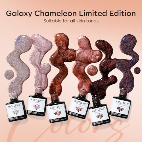 Image of modelones Gel Nail Polish Set Chameleon 6 Colors Dark Brown Coffee Nail Polish