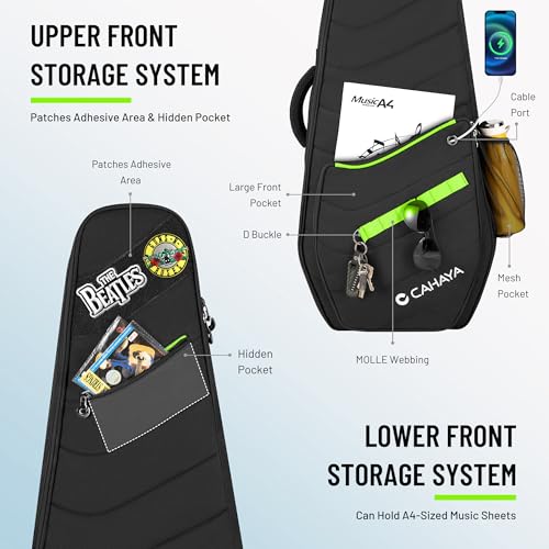 CAHAYA 0.47in Padded Electric Guitar Bag