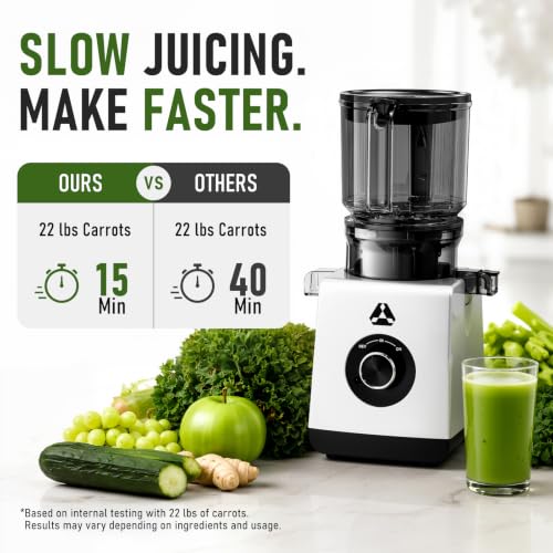Image of AAOBOSI 3-in-1 Cold Press Juicer Machine, 6.5 inch Wide Chute, Slow Juicer Designed for Faster Juicing with Whole Fruits & Veggies, Easy to Clean and Clog-Resistant, for Nut Milk & Sorbet