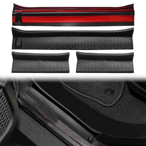 4pcs/Set Door Sill Guards Flexible Rubber Door Sill Entry Guard, Door Sill Guards Kit Compatible with Wrangler JL JLU Gladiator JT 2018 2019 2020 2021 2022 2023 2024, Door Sill Protector Replacement