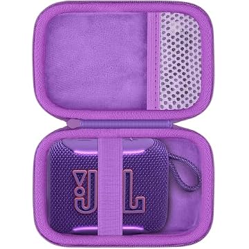 co2CREA Estojo rígido para alto-falante Bluetooth JBL Go 4 Go3 Go 3 Eco ultra portátil (capa roxa)