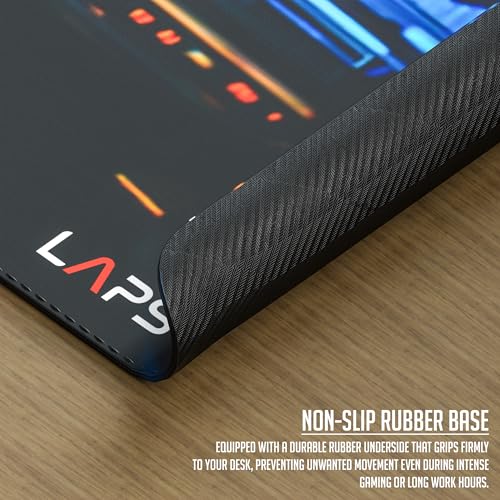 Image of Lapster Dashboard Design Desk mat (800 mm x 300 mm x 2 mm) Mouse pad Gaming | Mouse mat | Curated Stitched Edges| Non-Slip Rubber Base|Keyboard and Mouse pad for Home & Office(Dashboard)