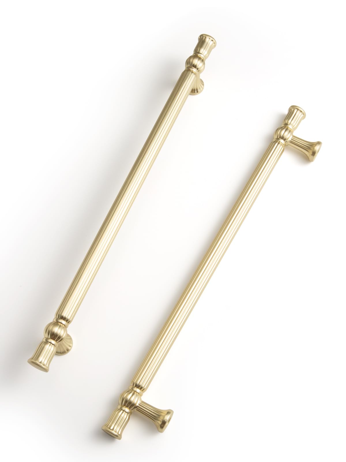 Brushed Gold Cabinet Pulls - 7.56" (192mm) Hole Center Classic Vintage Drawer Handles Zinc Alloy,Kitchen Cupboard Bathroom Dresser Cabinet Hardware (5, Brushed Gold, 7.56" (192mm) Hole Centers)