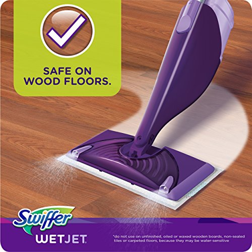 Image of Swiffer WetJet Hardwood Floor Cleaner, Spray Mop Pad Refill, Multi Surface, 12 Count (Packaging May Vary)