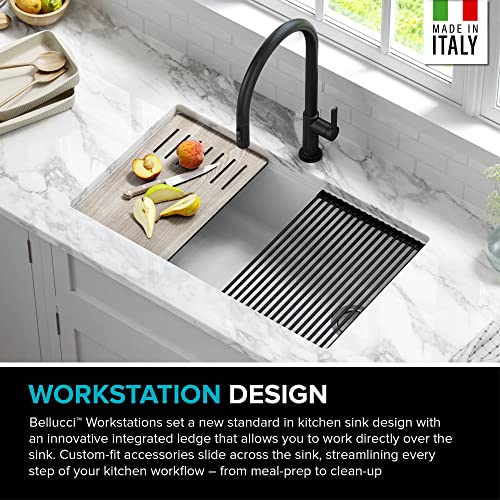 Kraus Bellucci Workstation 32-Inch Undermount Granite Composite Single Bowl Kitchen Sink In White With Accessories, Kguw1-33Wh #TOP5