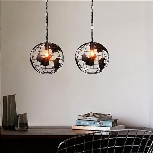 CSYSKV Klassieke Industriële Kroonluchters Chuangyu Globe Hanglamp Moderne Rustieke Industriële Hanglamp Retro Ijzeren Lampenkap Plafond Hangende Hanglamp Armatuur Voor E27 Basis CSYSKV photo 2