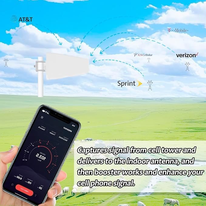 Image of Cell Phone Booster for All U.S. Carriers, Up to 7000Sq.Ft,Cell Booster for Home with 2 Indoor Antennas,Boosts 5G 4G LTE for Band 2 /4 /5 /12 /13 /17 /25 /66, FCC Approved Cell Phone Signal Booster (Ivory)