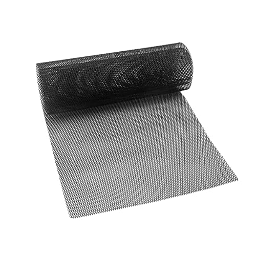 Rejilla de malla de aluminio de 100 x 33 cm, color negro, universal, para coche, rejilla de ventilación, accesorios para parachoques, kit de carrocería, ventilación de capó, vehículo (6 x 12 mm)
