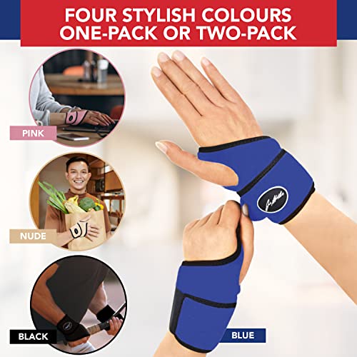 Doctor Developed Wrist Supports/Wrist Brace - Relief For Carpal Tunnel, Wrist Injuries, Wrist Support For Arthritis, Hand Support, Hand & Wrist Braces, Wrist Strap And Doctor Handbook (Blue, Single) #TOP5