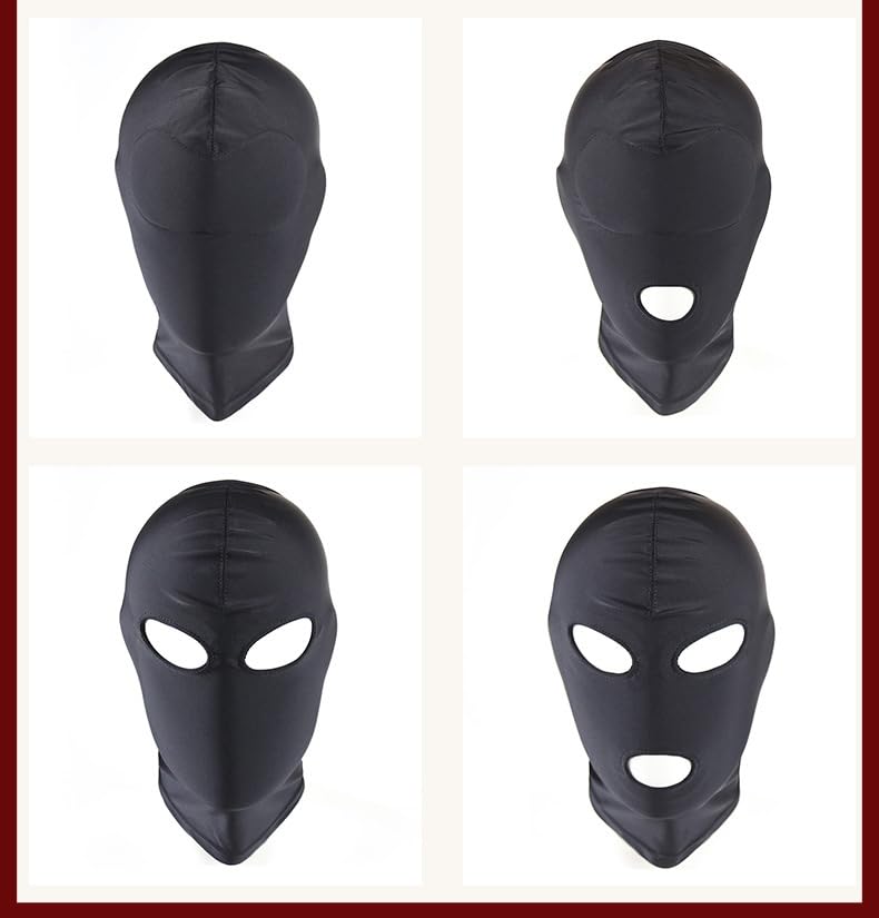 Breathable Zentai Hood Full Face Cover Mask Open Eye Mouth Headgear Grim Cosplay Roleplay Prank Carnival Hood Mask: Open Mouth
