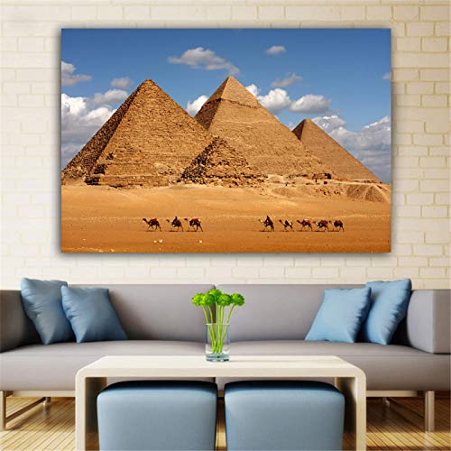 Impression d'art Pyramide du désert égyptien grand format 70x140cm