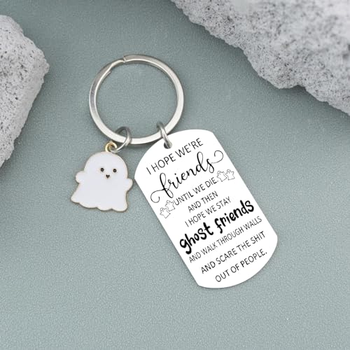 Halloween Gifts Best Friend For Friends Bestfriend Spooky Gift Ideas Friendship Gifts For Women Bestie Bff Birthday Halloween Accessories Cute Ghost Keychain Boo Basket Stuffers - Image 5