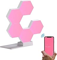 Vista 18 de Yescom APP Control Paquete de 10 luces LED hexagonales WiFi para montaje en pared y 11 paquetes de sincronización de música inteligente DIY 16