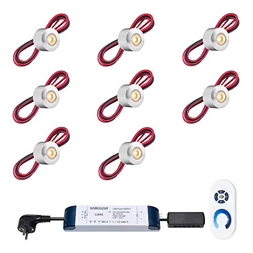 LED Aufbaustrahler Terrassenüberdachung Gomera ab | Beleuchtung/Aufbauleuchten | Wintergarten/Terrassendach/Carport | 3W / Dimmbar/Rund / IP44 / Warmweiß | Set mit 8 Stück Cover