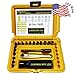 Chapman MFG 9600 Starter Slotted Screwdriver Set - 20 Pieces - Includes 14 Slotted Head Insert Bits, 2 Phillips, Mini Ratchet, Screwdriver Handle, Extension + Open Slots, USA Made (Yellow Case)
