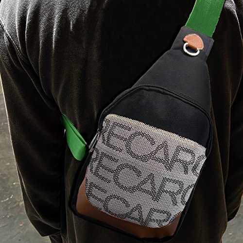 Q1-TECH, Jdm Recaro Gradation Crossbody Shoulder Bag With Green Embroidery Tak Straps Backpack New4