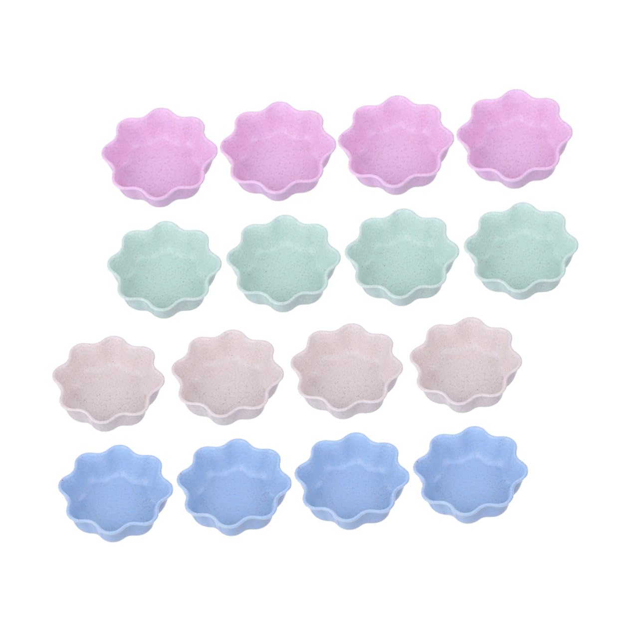 OUNONA 16pcs Flower Shape Seasoning Dish Elegant Condiment Saucer for Dipping and Snacks Household Sauce Dish for Soy Vinegar and More Housewarming Present