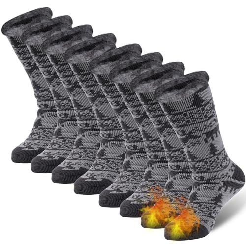 Sunew Warm Thermal Socks 4 Pack, Mens Womens Winter Heated Outdoor Skiing Thermal Socks