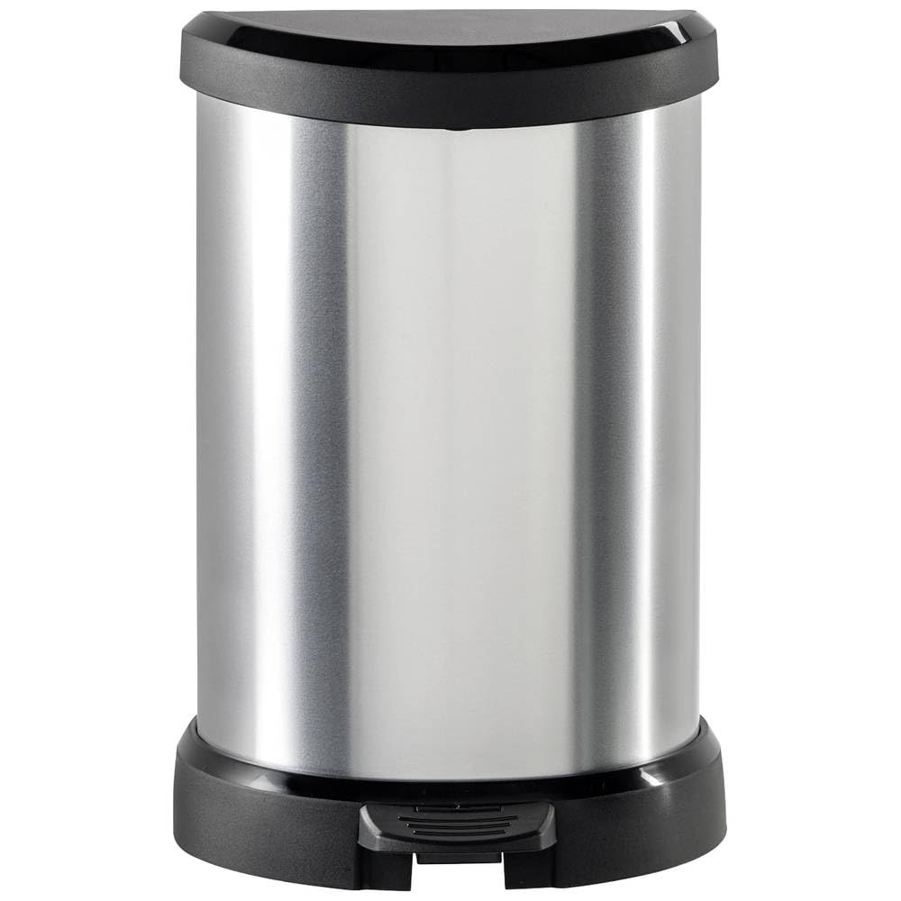 Curver Deco Bin METALLIC'S 15 L, Black/Silver Metallic, 30.3 x 26.8 x 44.8 cm