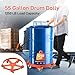 Festisoul 55 gal Heavy Duty Barrel Dolly, 1250 lbs Capacity Industrial Drum Cart with 5 Swivel Casters & Brakes, Extra Stable for Chemical Drum Handling, Orange
